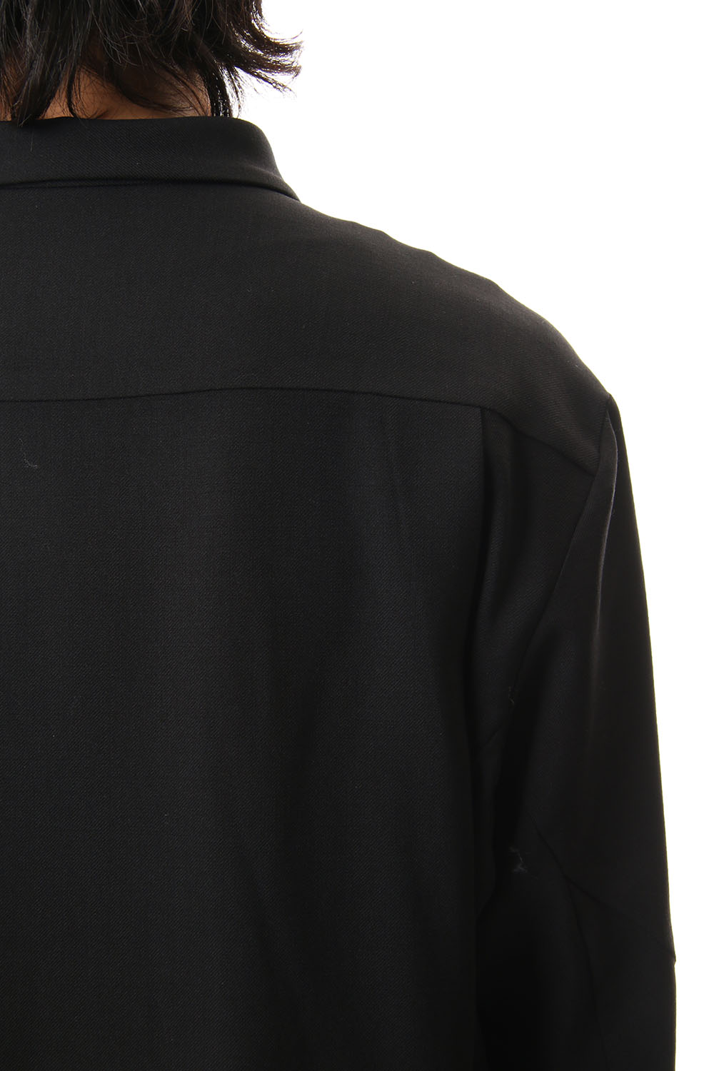 Shirt virgin wool 4way stretch Black