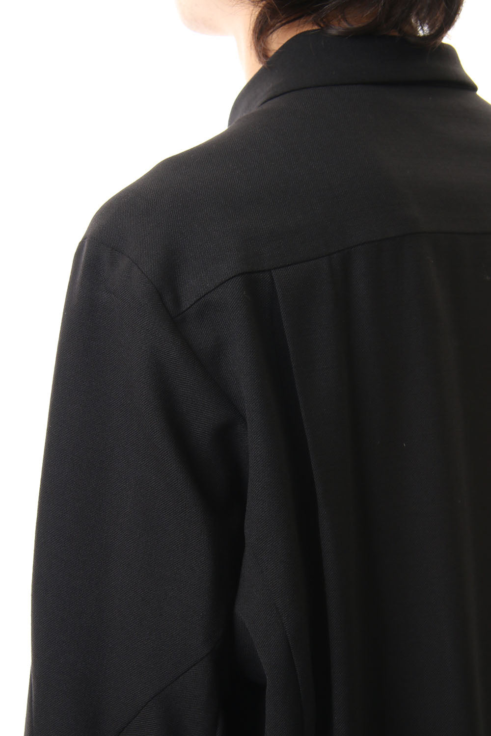 Shirt virgin wool 4way stretch Black