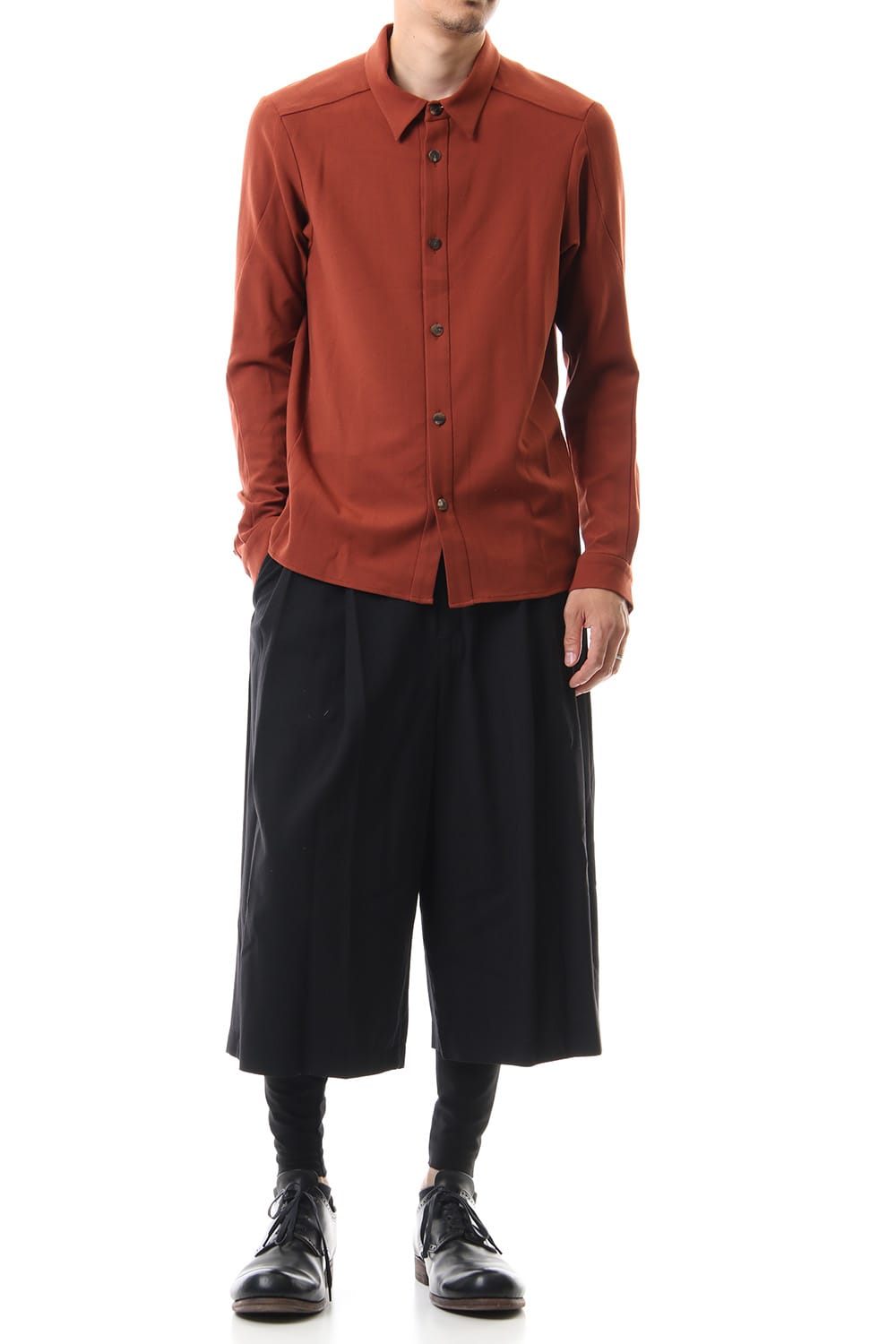 Shirt virgin wool 4way stretch Red Cray