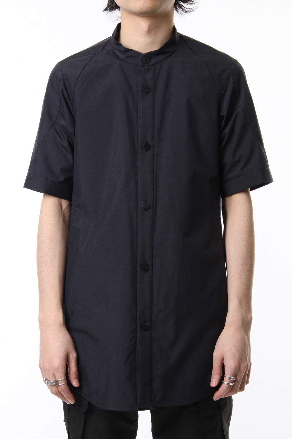 Short sleeve shirt Virgin wool silk - Blue