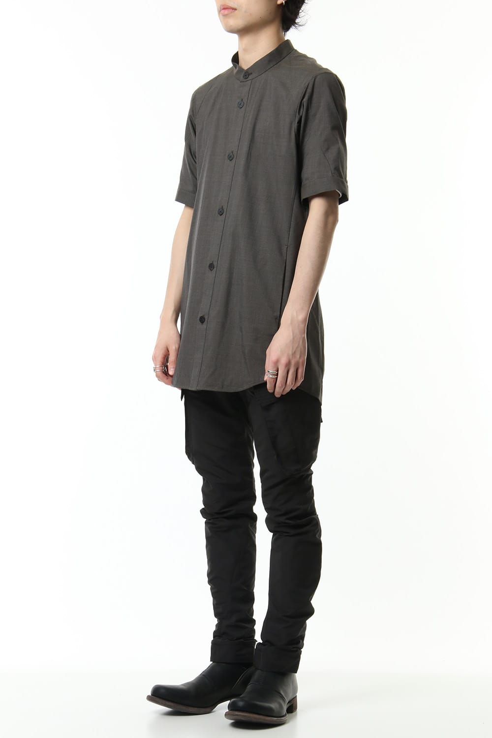 Short sleeve shirt Virgin wool silk - Gray