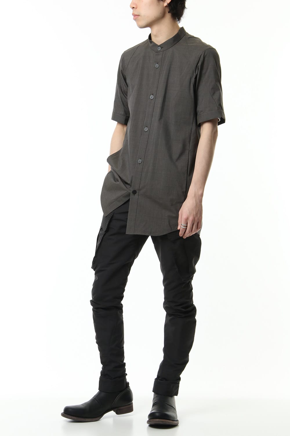 Short sleeve shirt Virgin wool silk - Gray