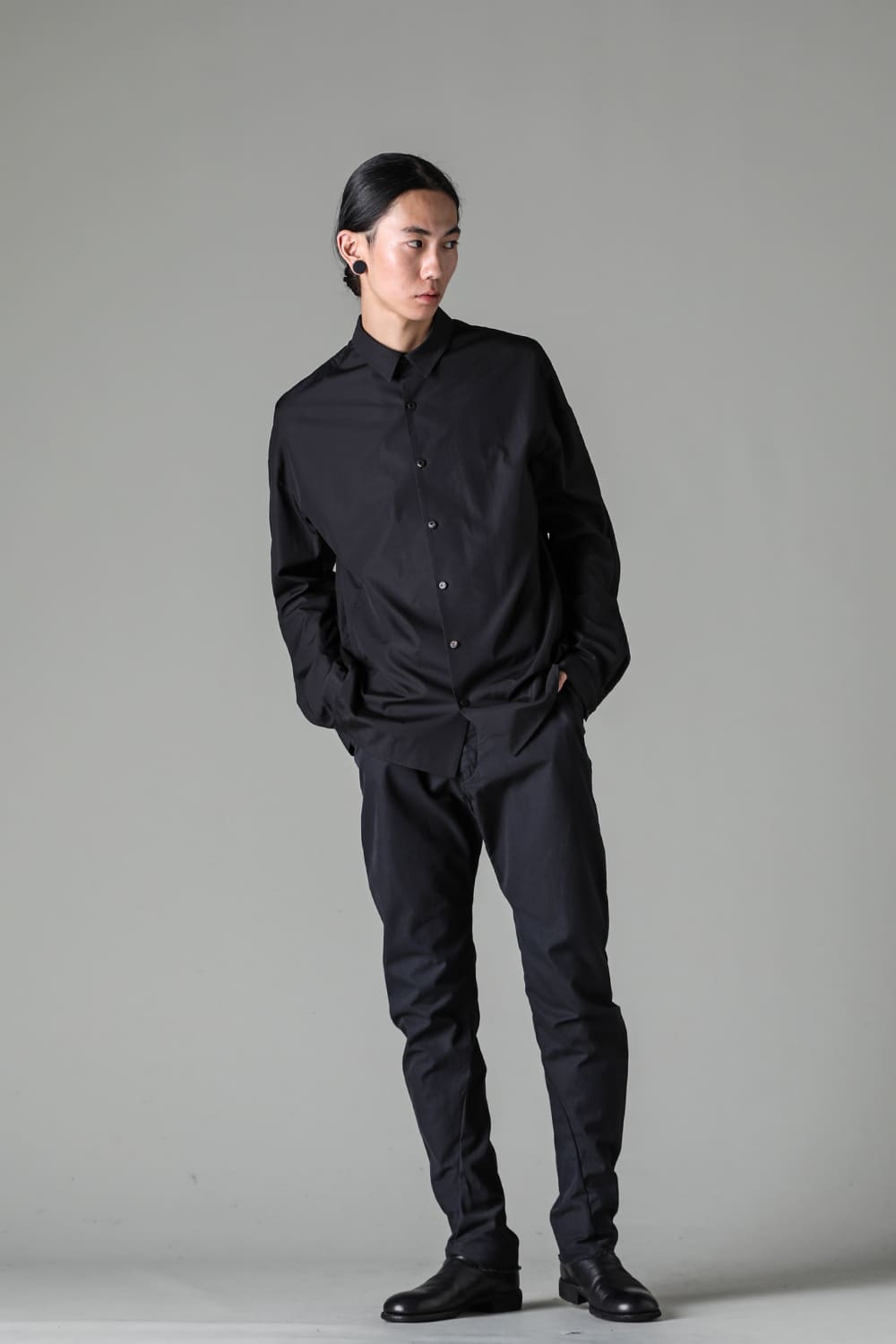 シャツ 170/2 スビン コットン ブラック