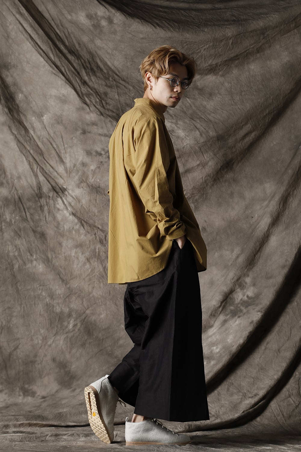 SHIRT#80 MUSTARD SOFT COTTON SHIRTING