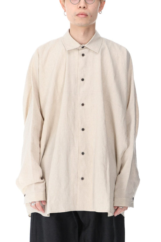 SHIRT#80 NATURAL MELE LINEN/SILK SHIRTING