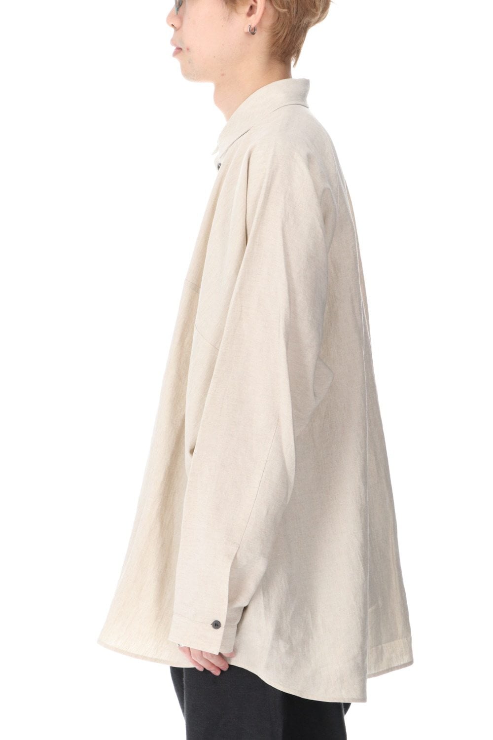 SHIRT#80 NATURAL MELE LINEN/SILK SHIRTING