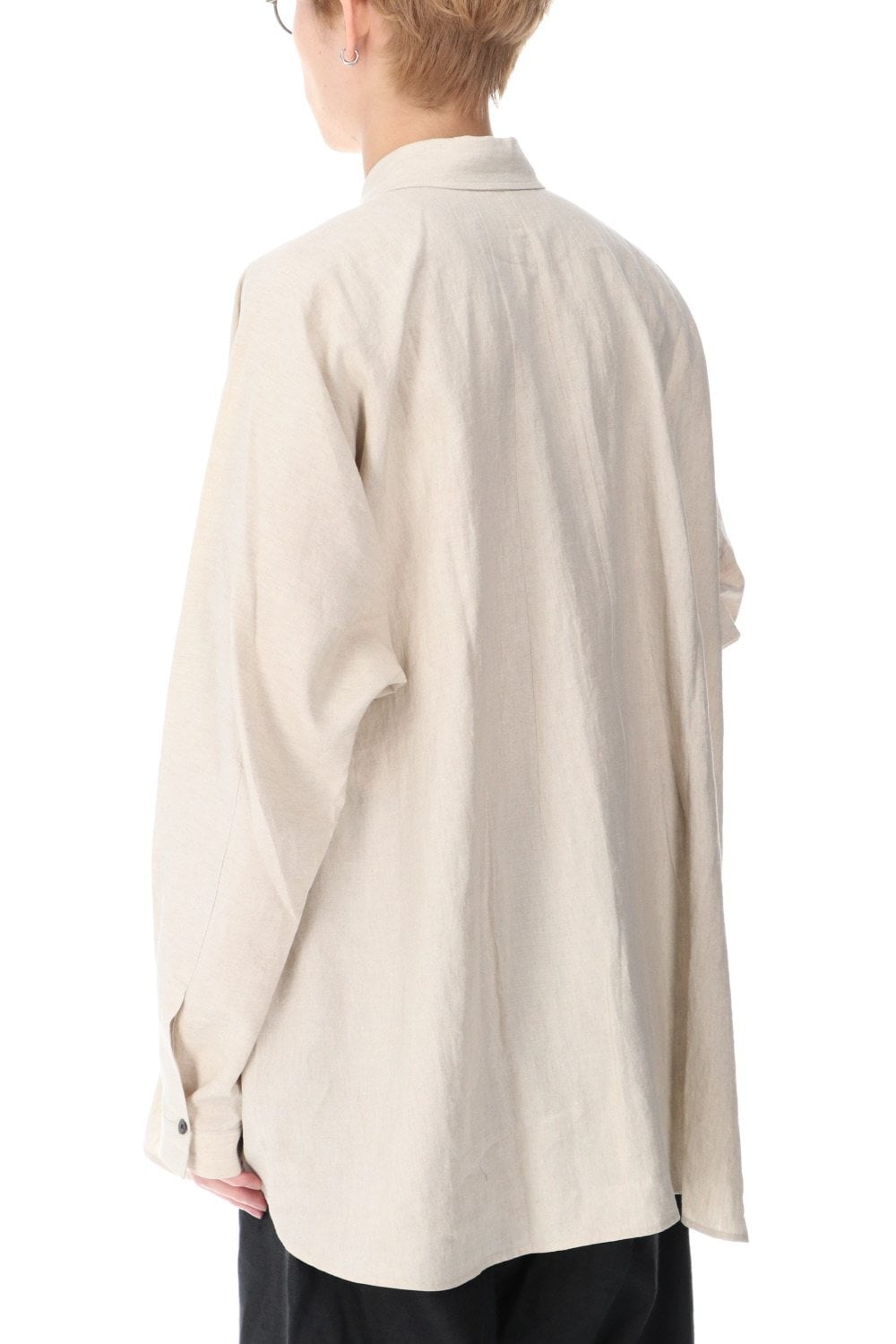 SHIRT#80 NATURAL MELE LINEN/SILK SHIRTING