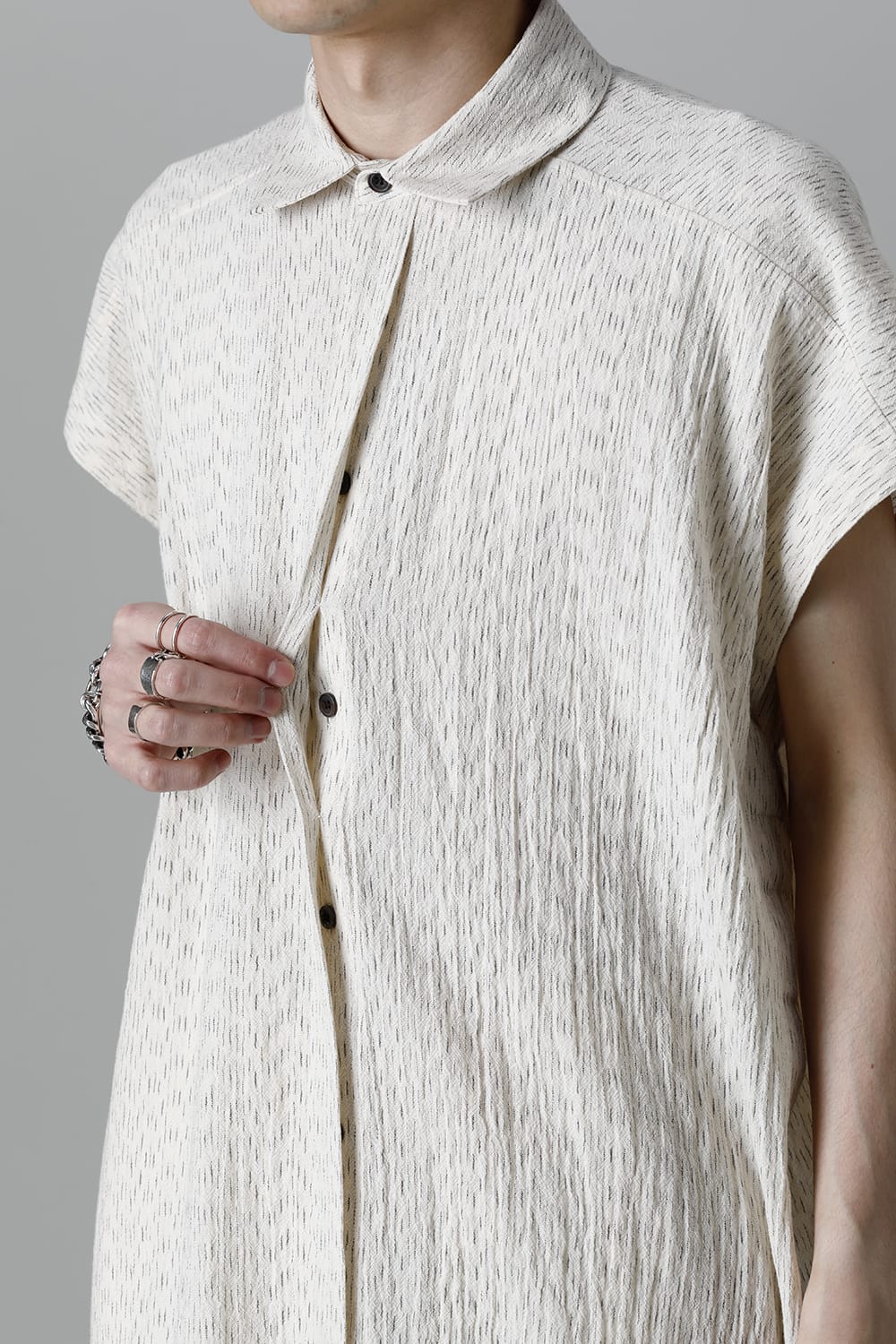 SHIRT#87 RAIN KASURI NETTLE CLOTH