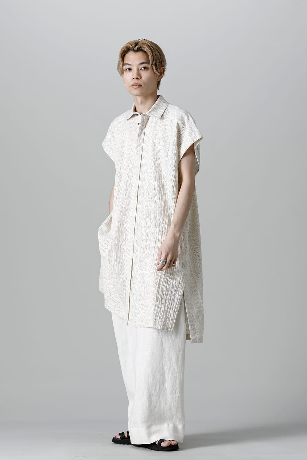 SHIRT#87 RAIN KASURI NETTLE CLOTH