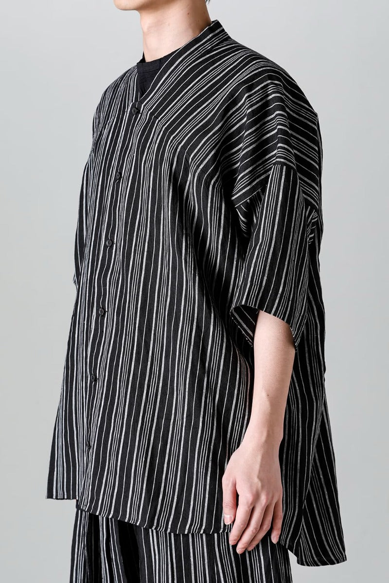 SHIRT #93 CONTRAST STRIPE LINEN BATIST