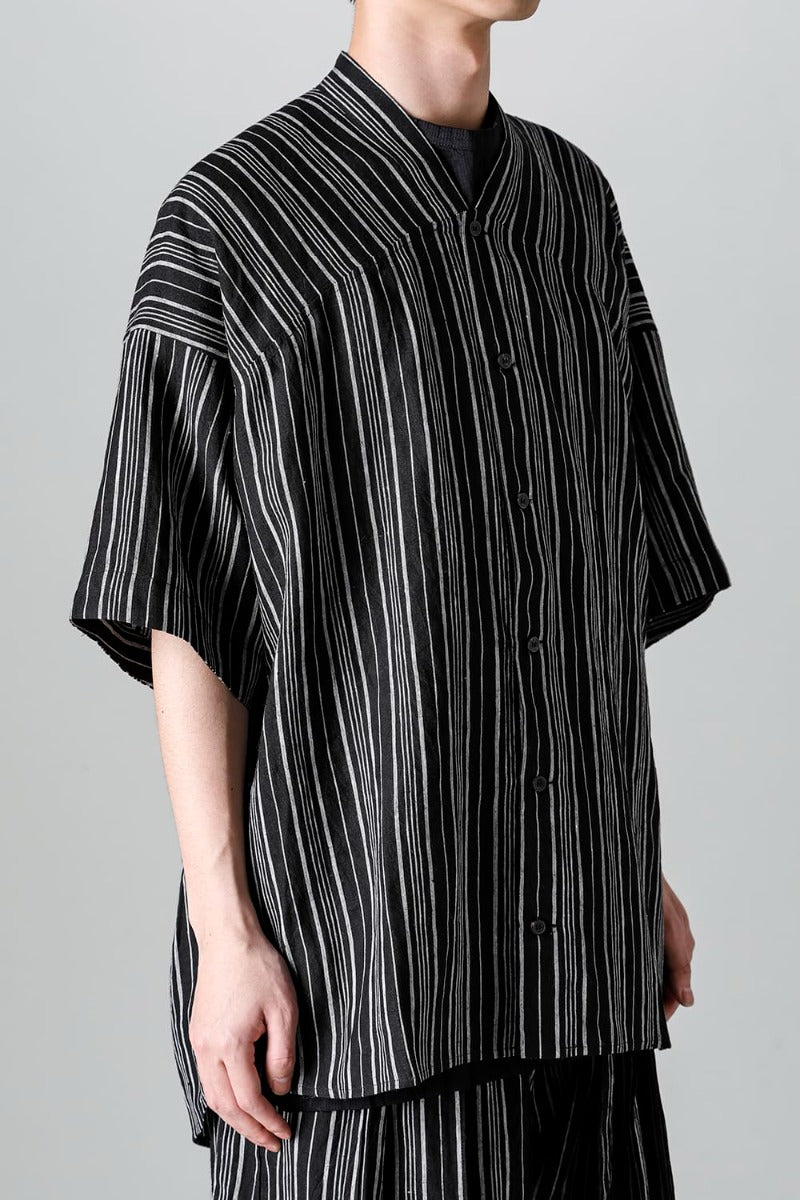SHIRT #93 CONTRAST STRIPE LINEN BATIST
