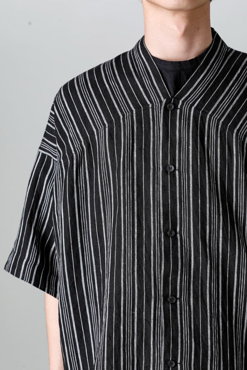 SHIRT #93 CONTRAST STRIPE LINEN BATIST