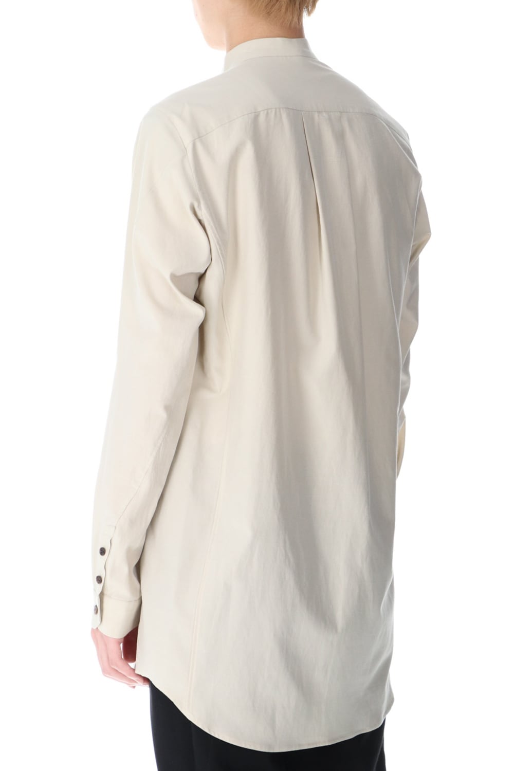 Shirt silk/cotton broad sandblast finish Light Beige