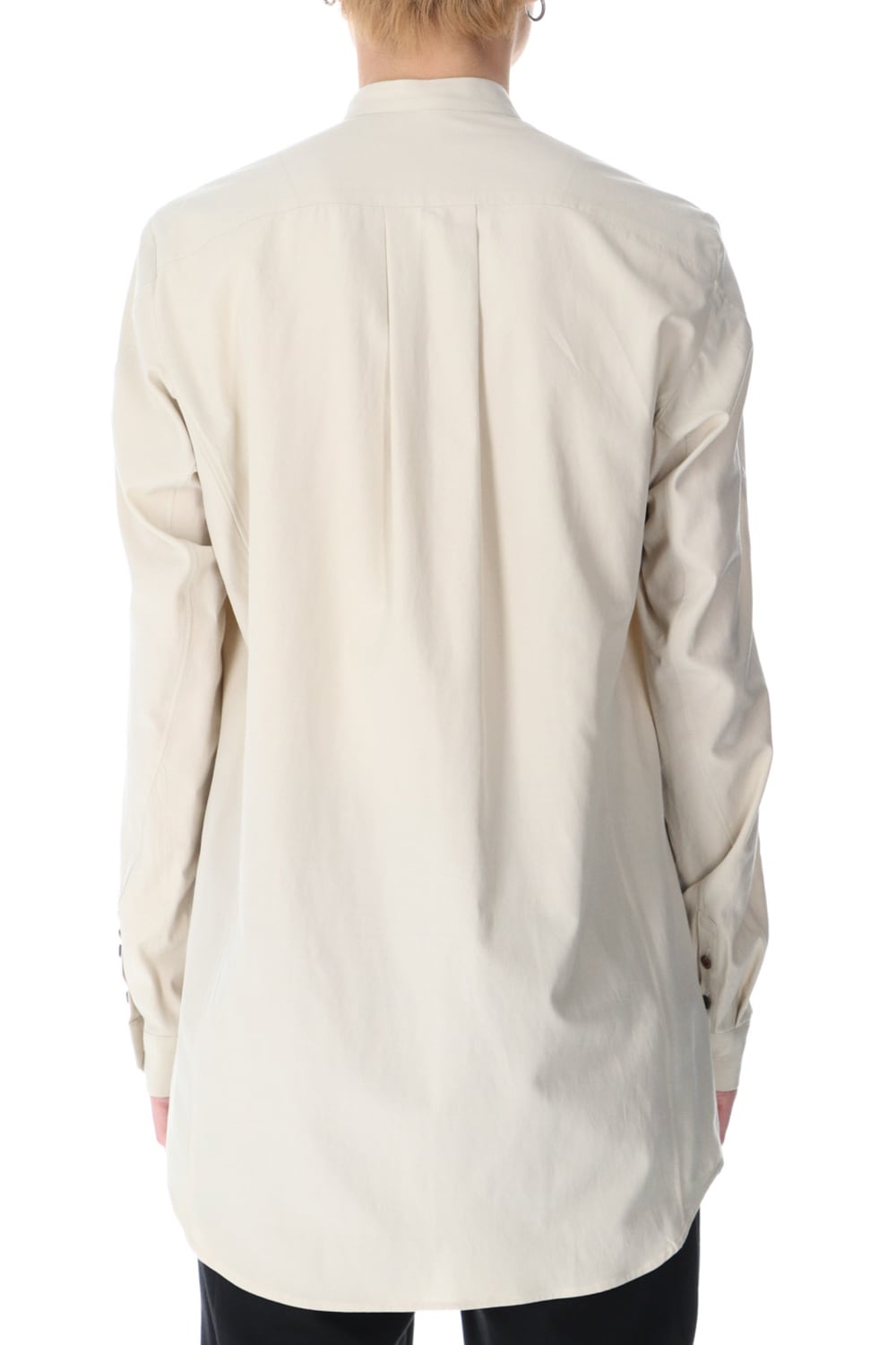 Shirt silk/cotton broad sandblast finish Light Beige