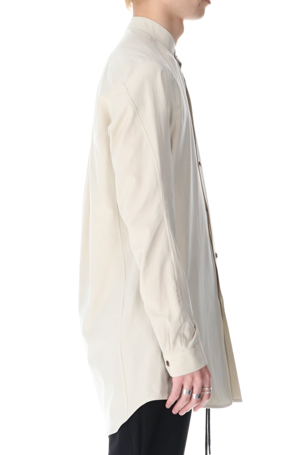 Shirt silk/cotton broad sandblast finish Light Beige