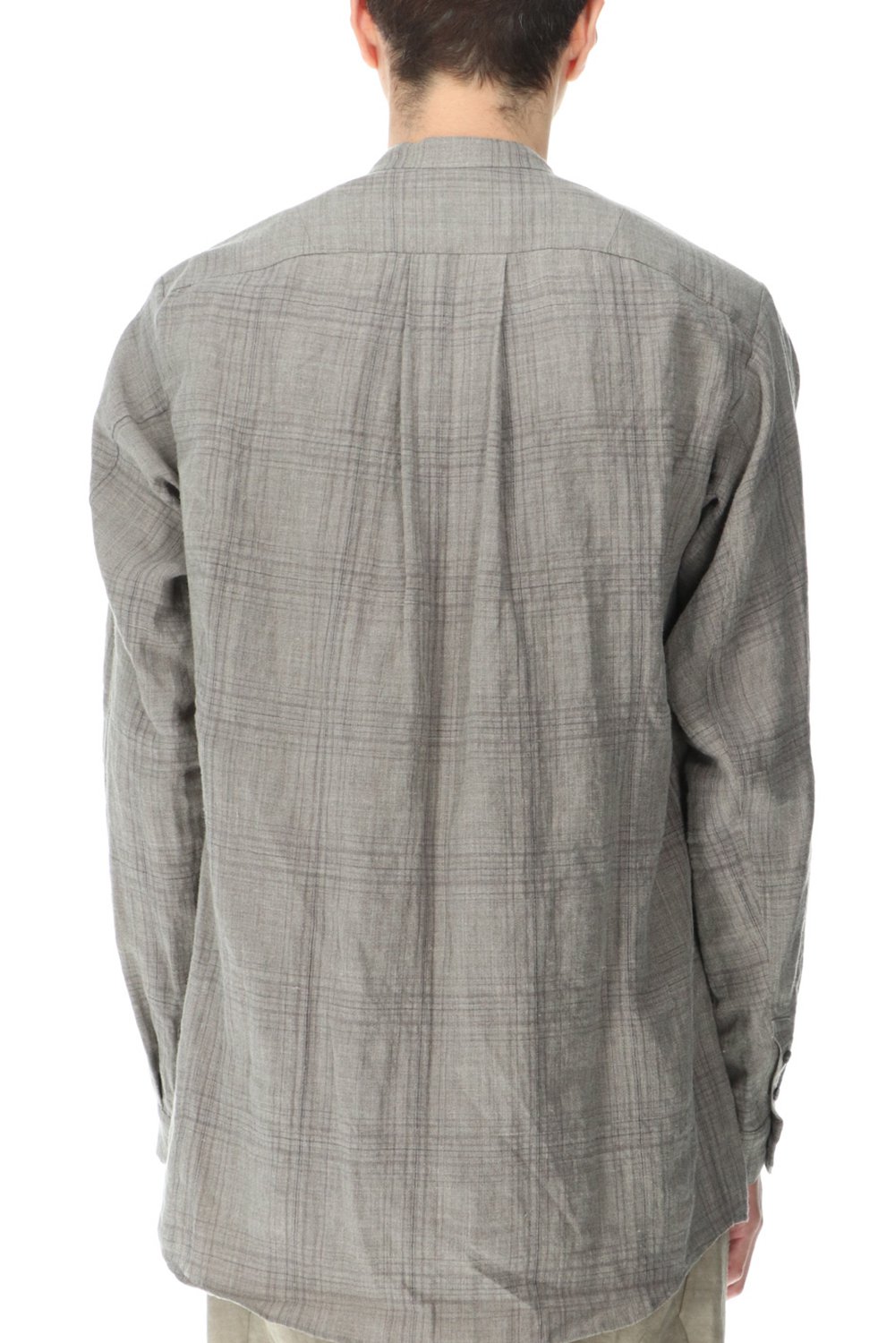 シャツ  リネン チェック シュリンク ウォッシュ