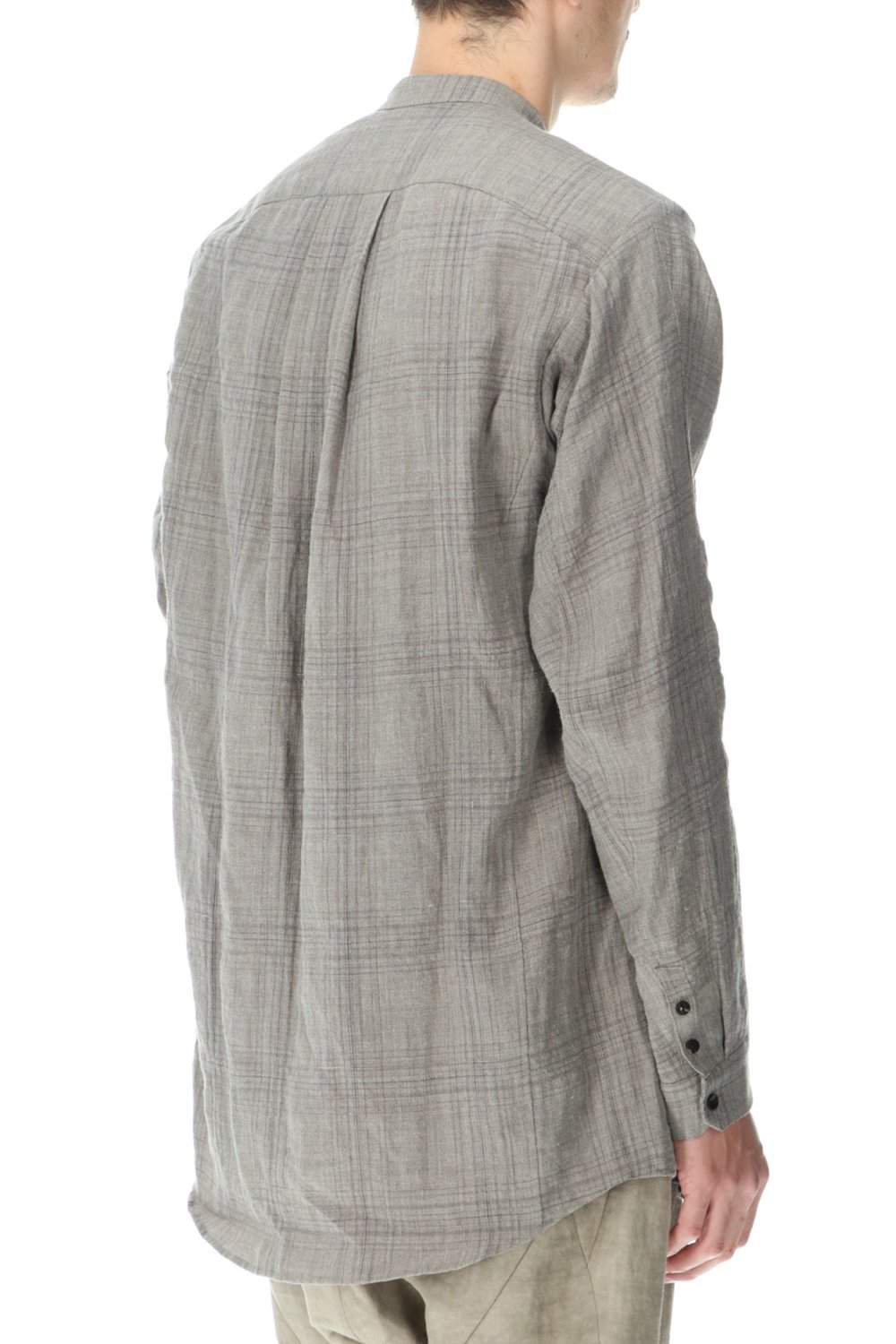 シャツ  リネン チェック シュリンク ウォッシュ