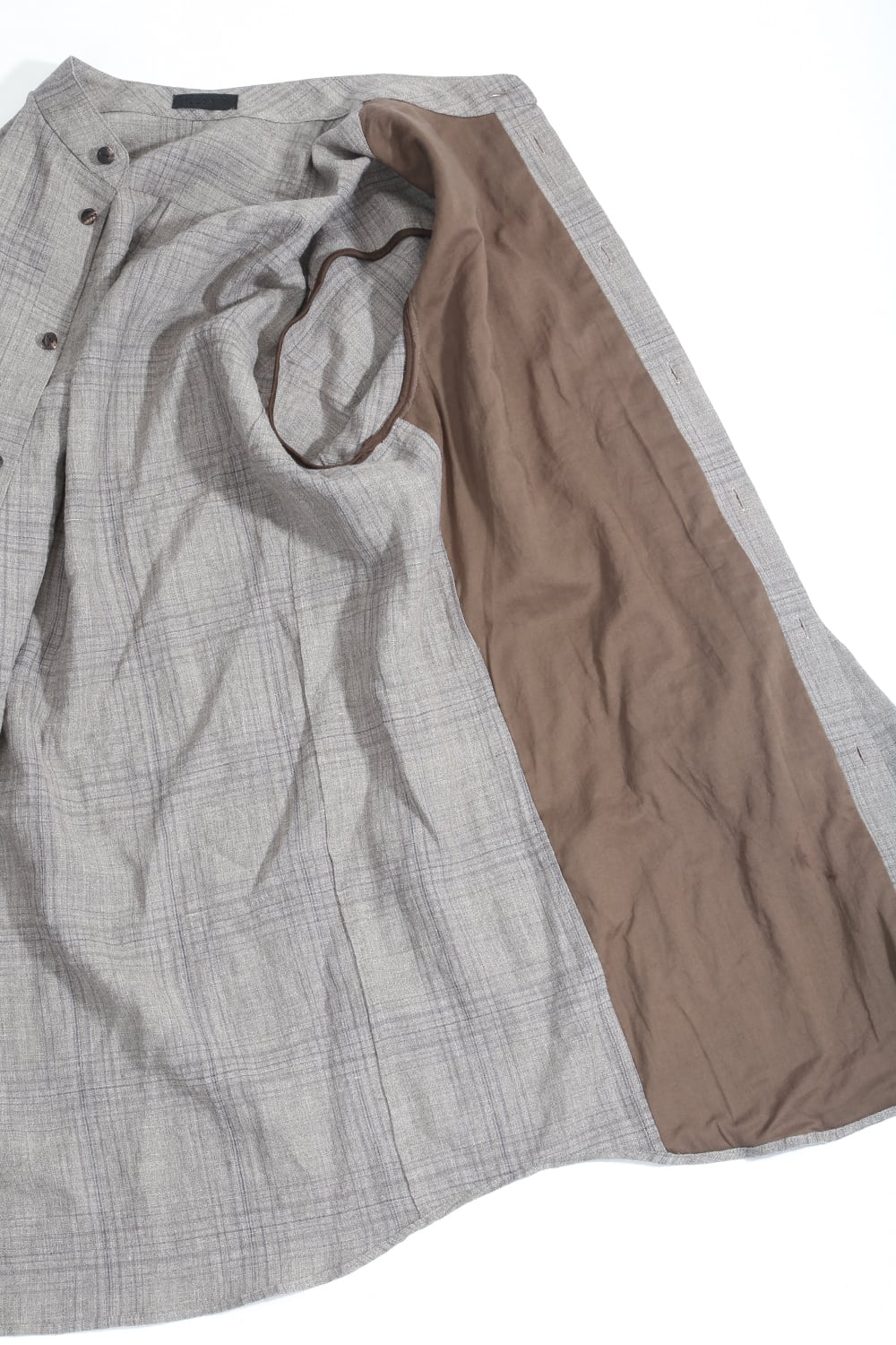 シャツ  リネン チェック シュリンク ウォッシュ