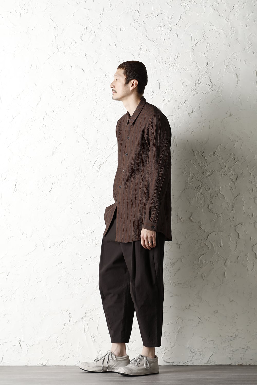 Shirt light weight stretch seersucker