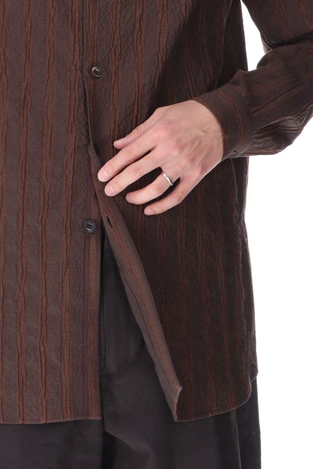 Shirt light weight stretch seersucker