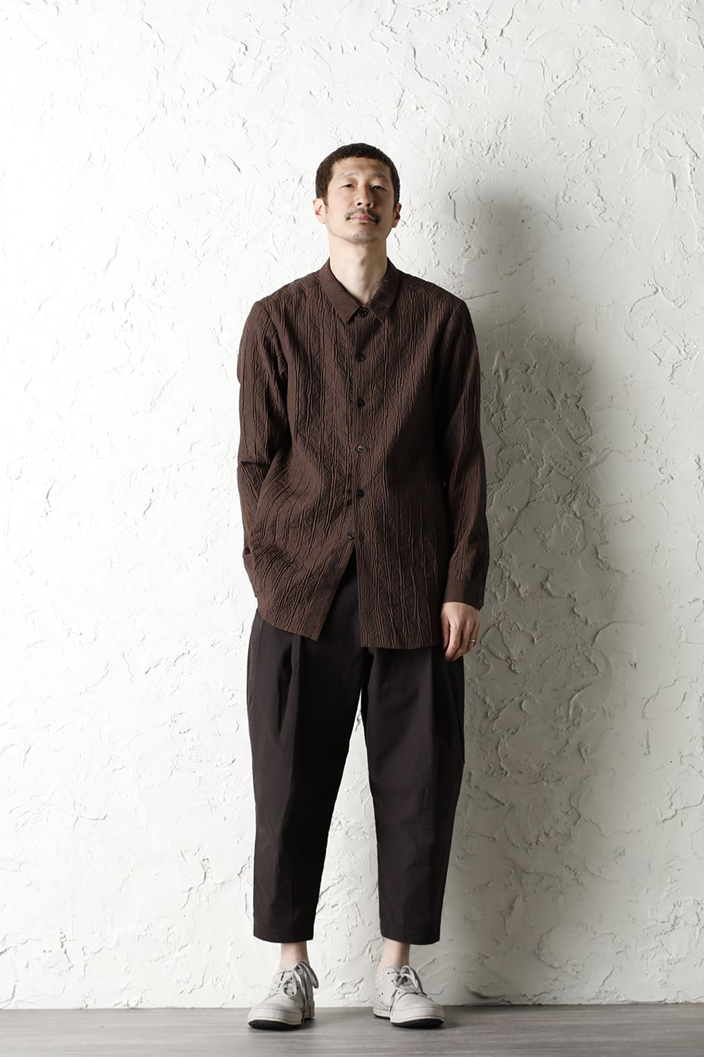 Shirt light weight stretch seersucker