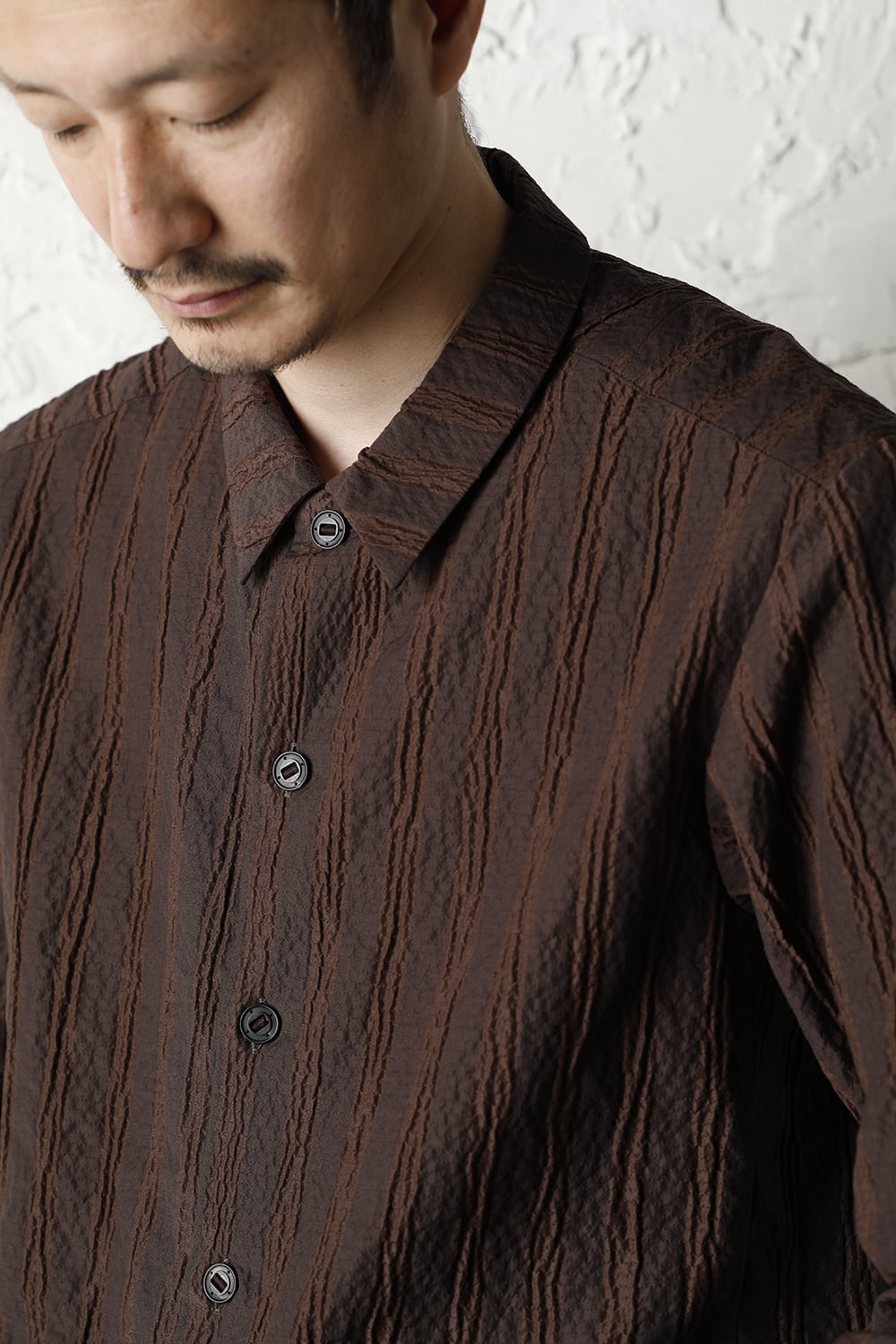 Shirt light weight stretch seersucker