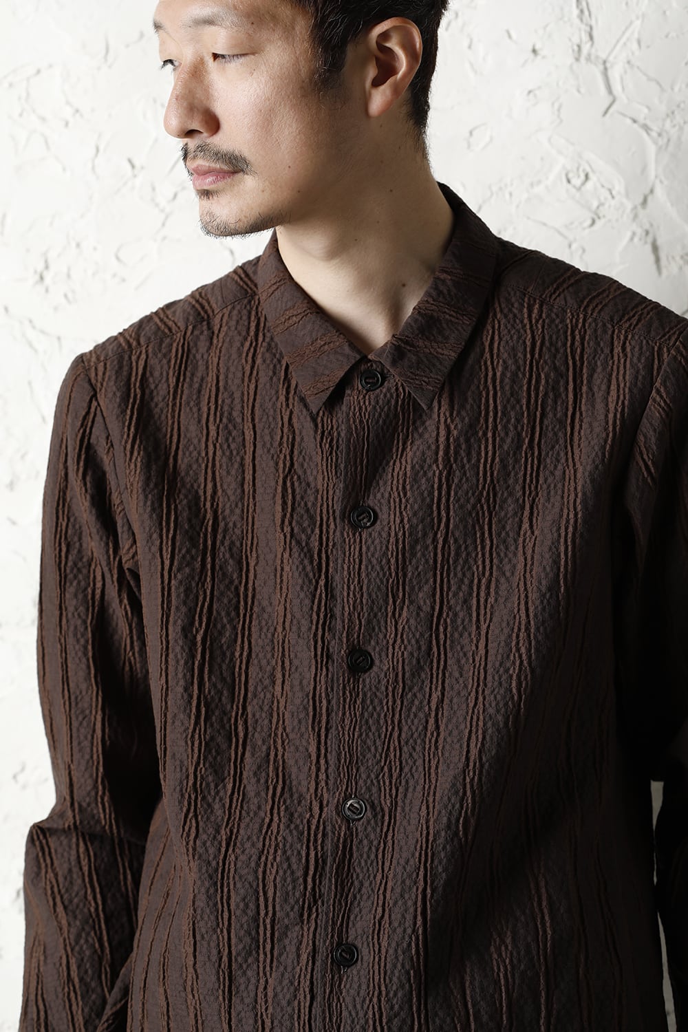 Shirt light weight stretch seersucker