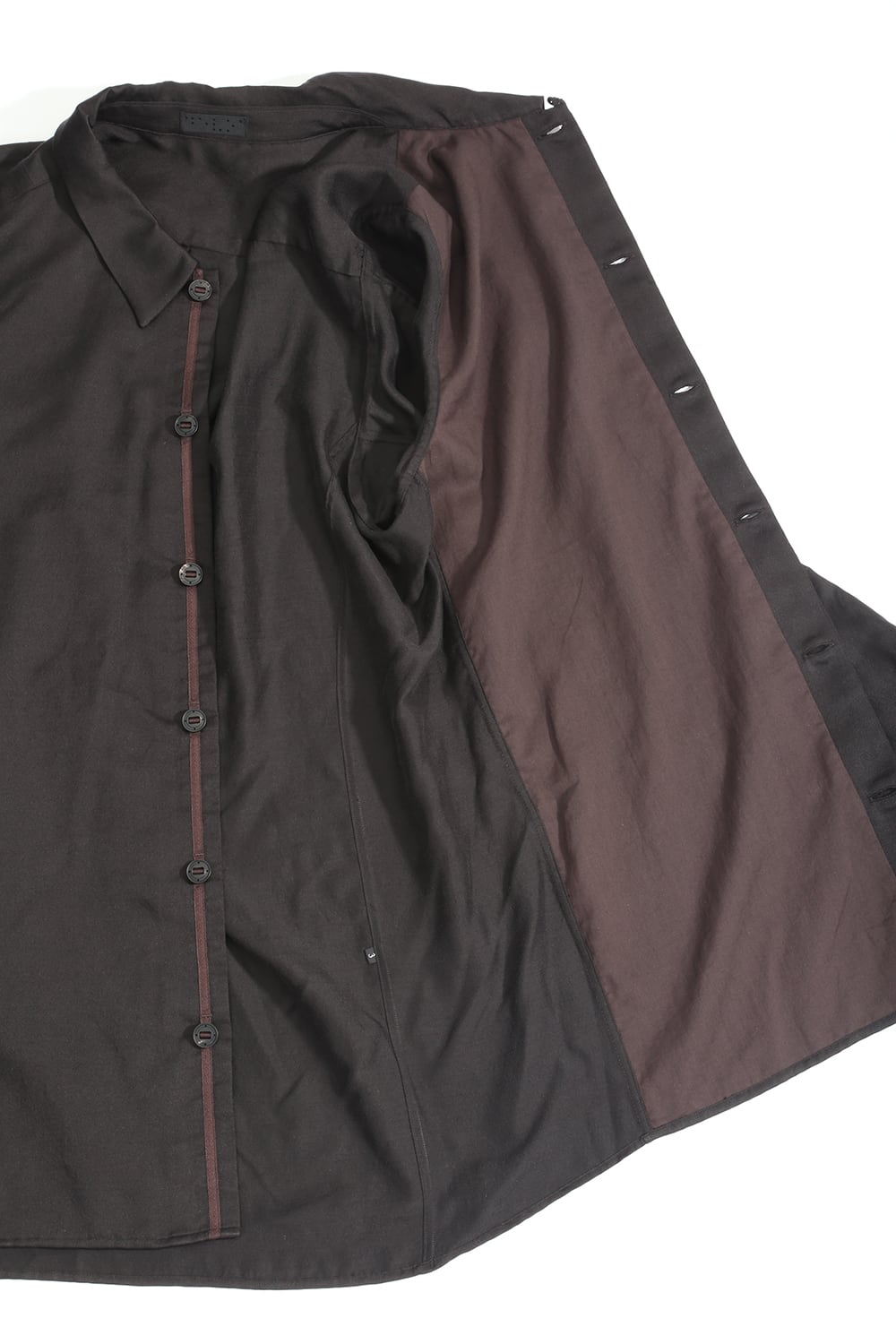 Shirt silk/wool satin sandblast finish Otter Gray