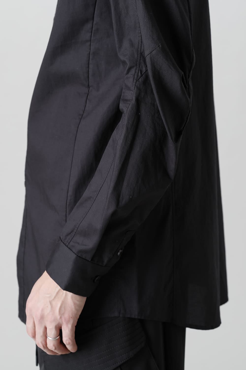 Hight neck shirt 200/2 cotton double weave  Black