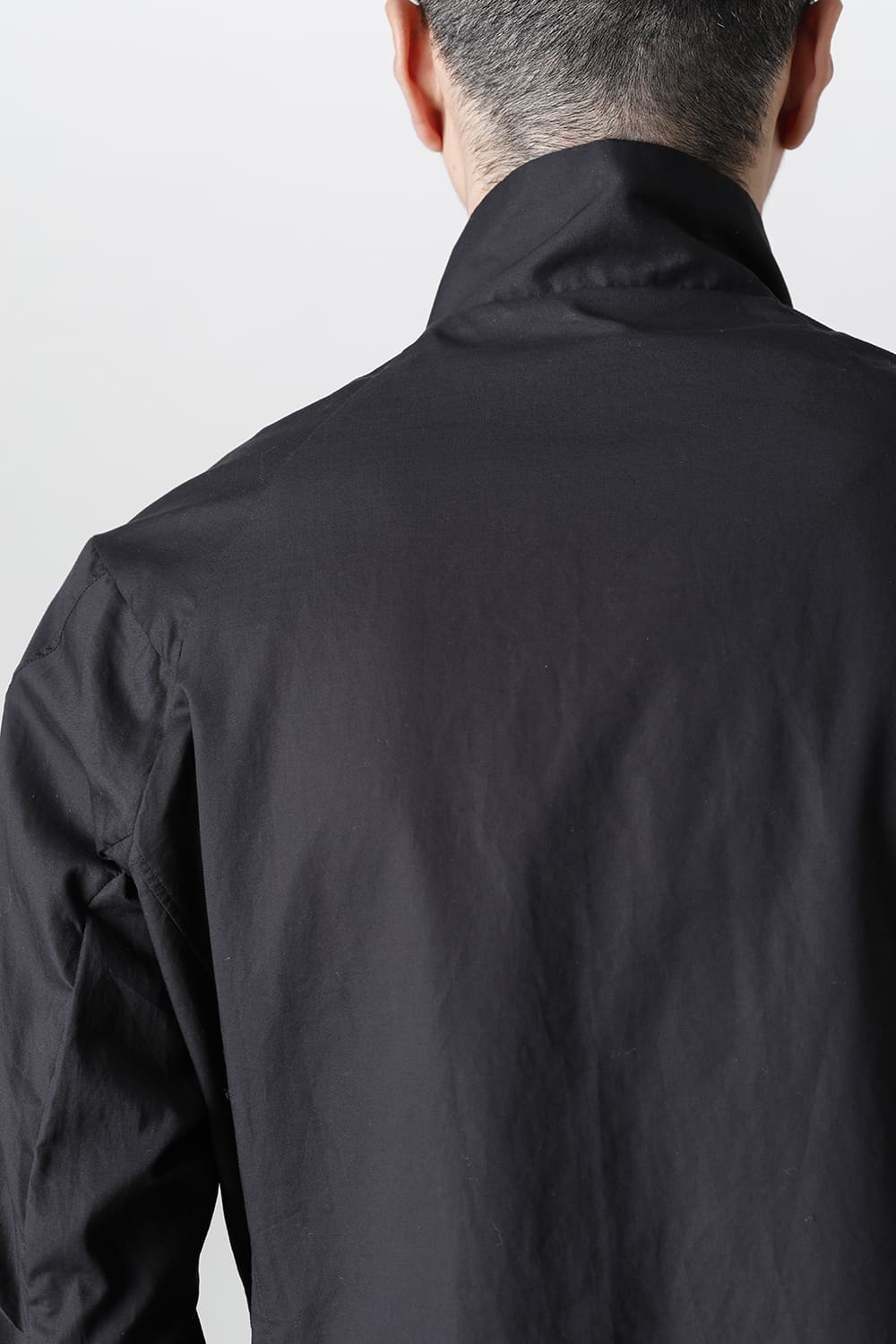 Hight neck shirt 200/2 cotton double weave  Black