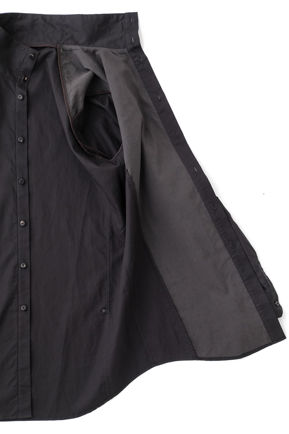 Hight neck shirt 200/2 cotton double weave  Black