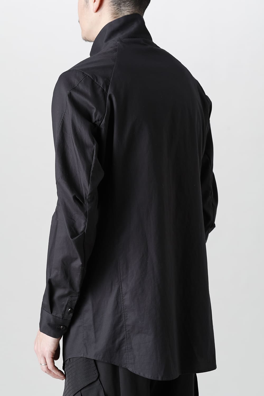 Hight neck shirt 200/2 cotton double weave  Black