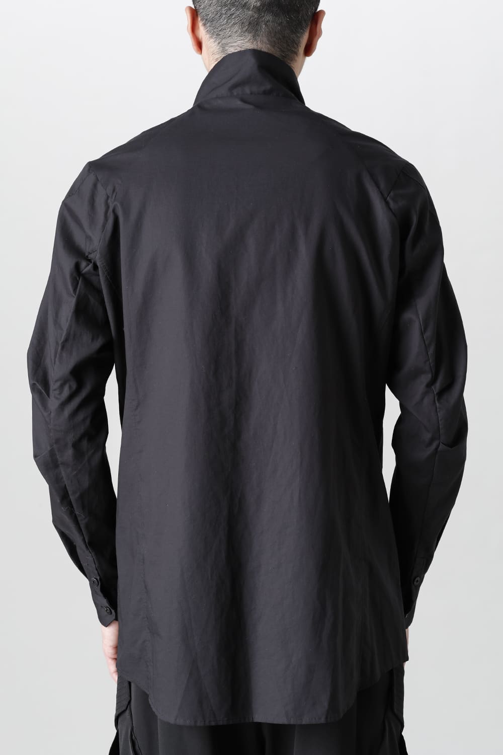 Hight neck shirt 200/2 cotton double weave  Black