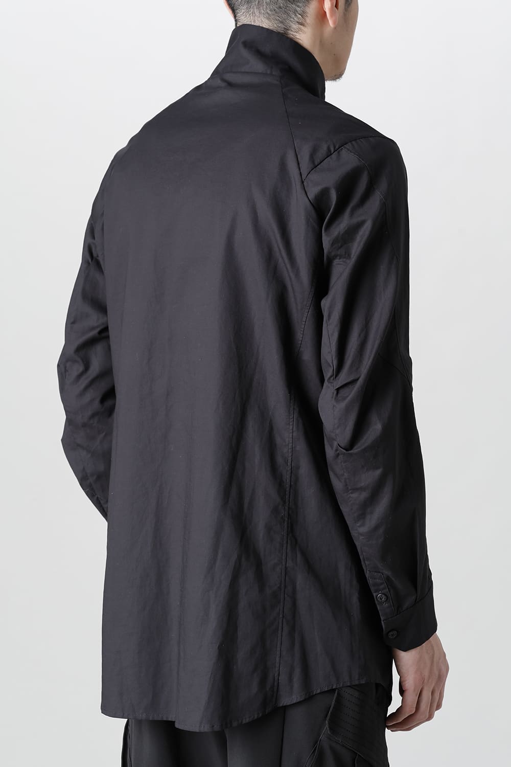 Hight neck shirt 200/2 cotton double weave  Black