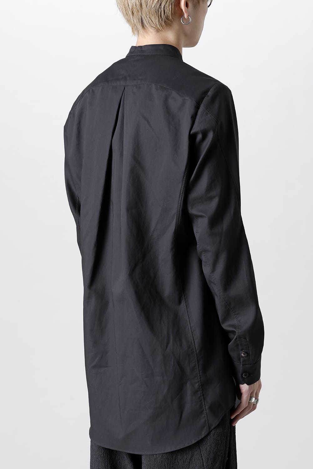 シャツ 200/2 コットン ダブルウィーブ  ブラック