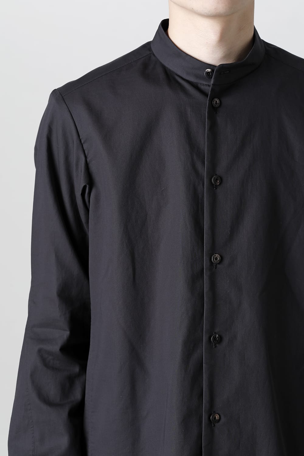 シャツ 200/2 コットン ダブルウィーブ  ブラック