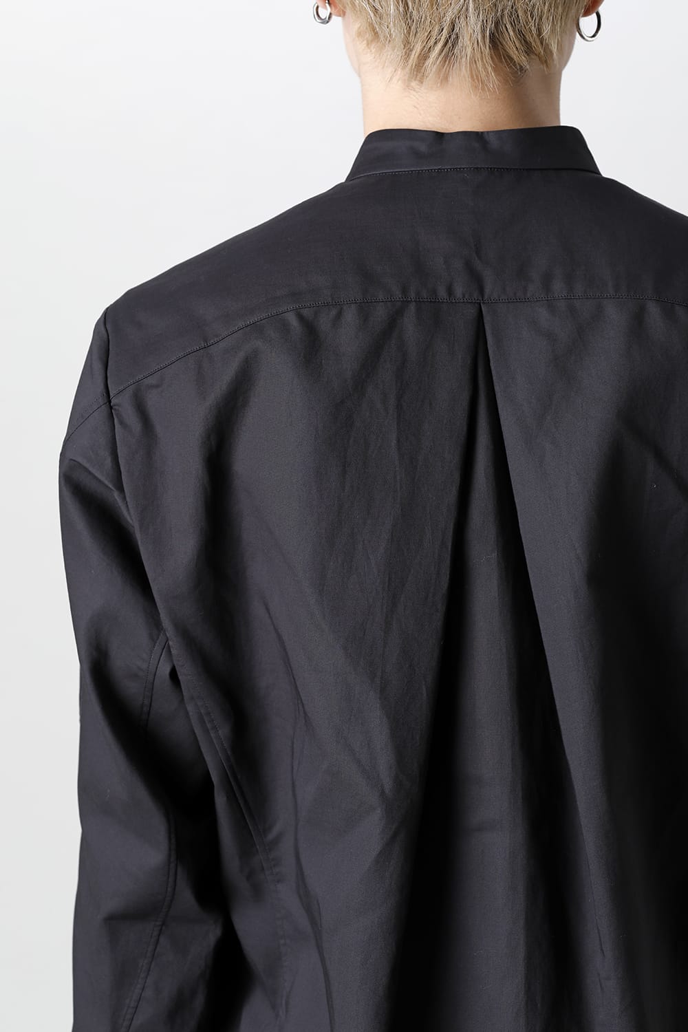 シャツ 200/2 コットン ダブルウィーブ  ブラック