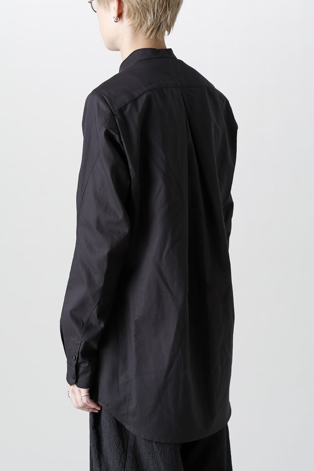 シャツ 200/2 コットン ダブルウィーブ  ブラック