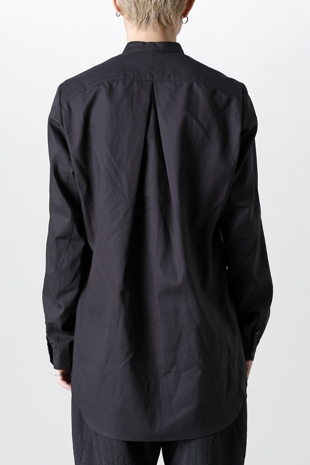 シャツ 200/2 コットン ダブルウィーブ  ブラック