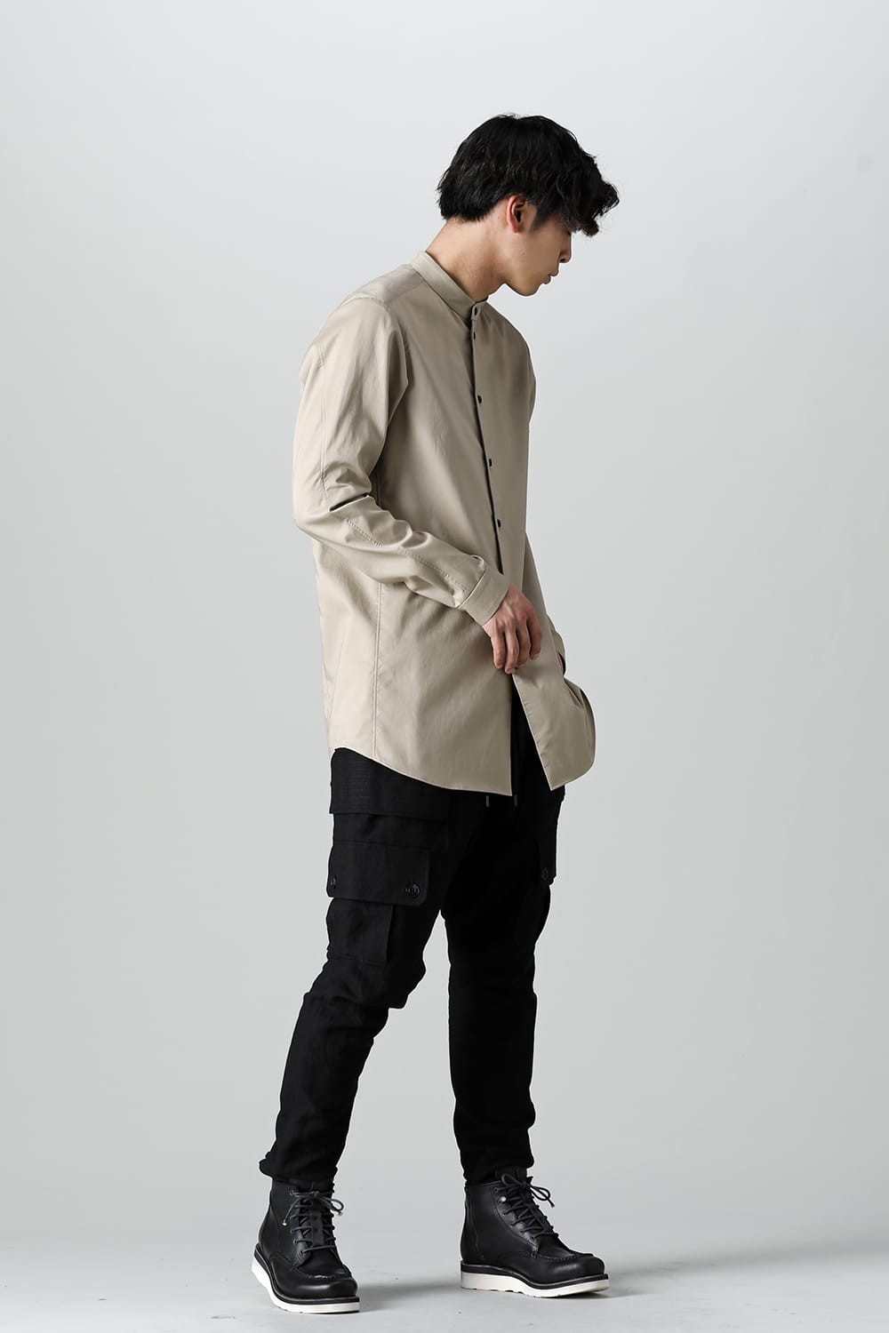 シャツ 200/2 コットン ダブルウィーブ  ベージュ