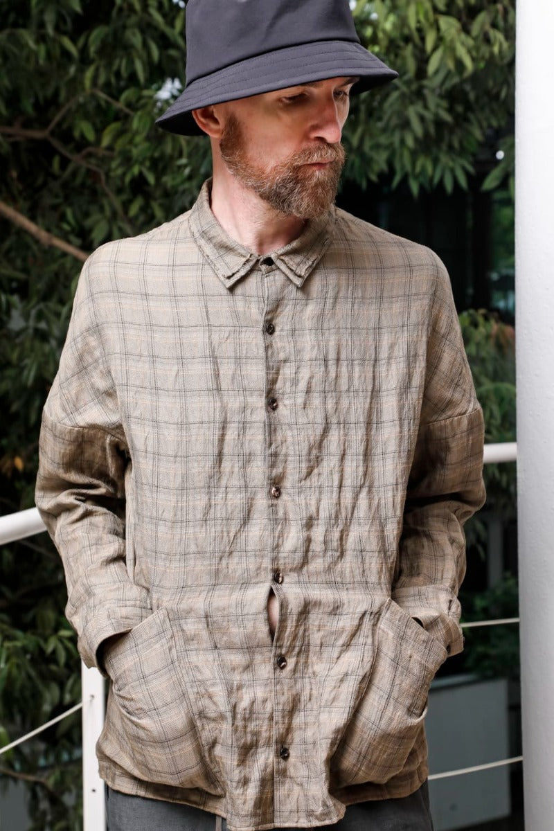 Check shirt viscose / cotton