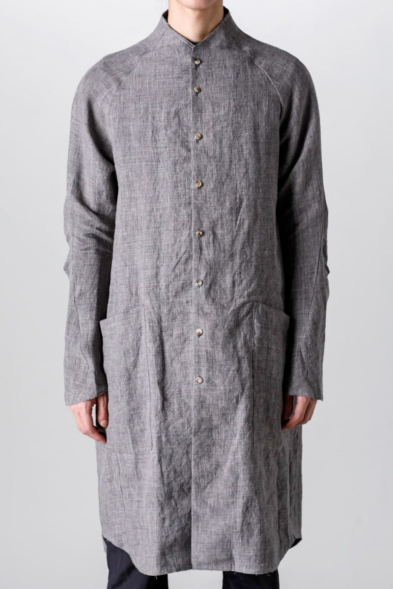 Long shirt  Ramie Vintage-Blue