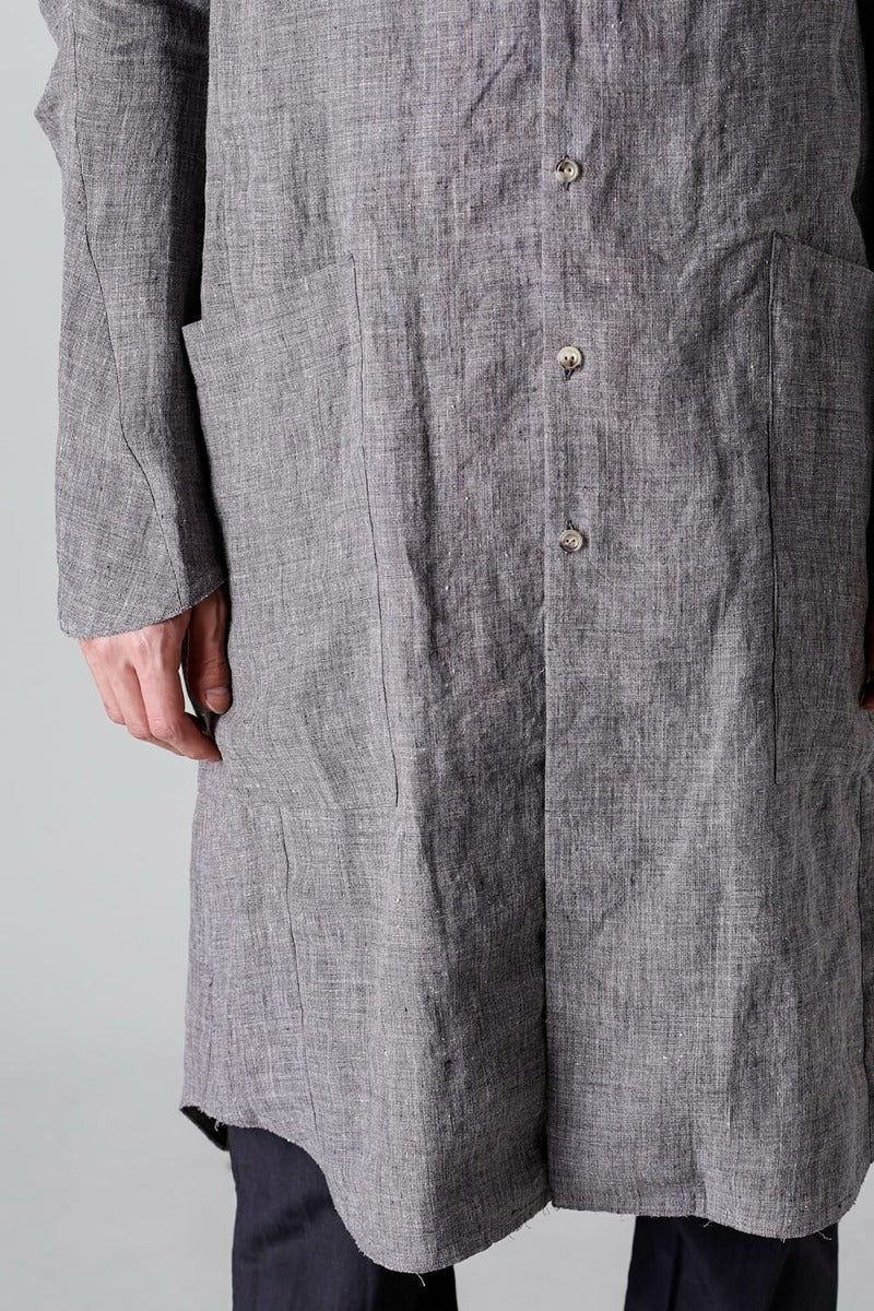 Long shirt  Ramie Vintage-Blue