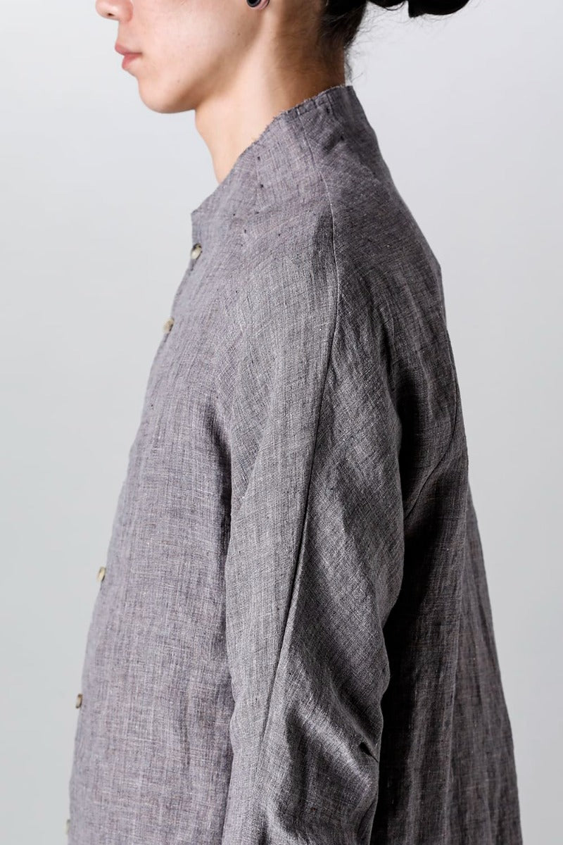Long shirt  Ramie Vintage-Blue
