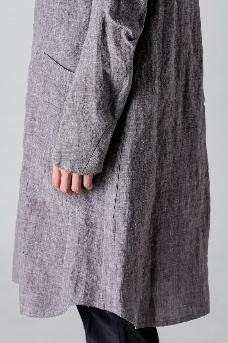 Long shirt  Ramie Vintage-Blue