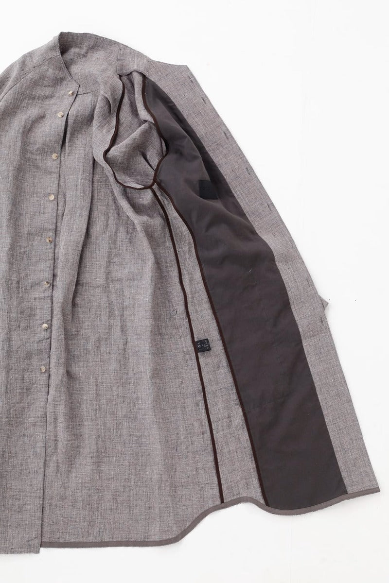 Long shirt  Ramie Vintage-Blue