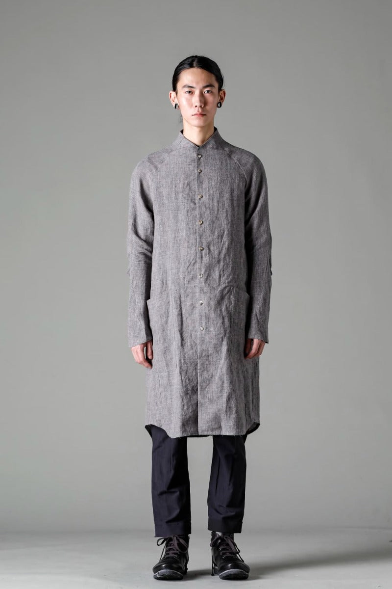 Long shirt  Ramie Vintage-Blue