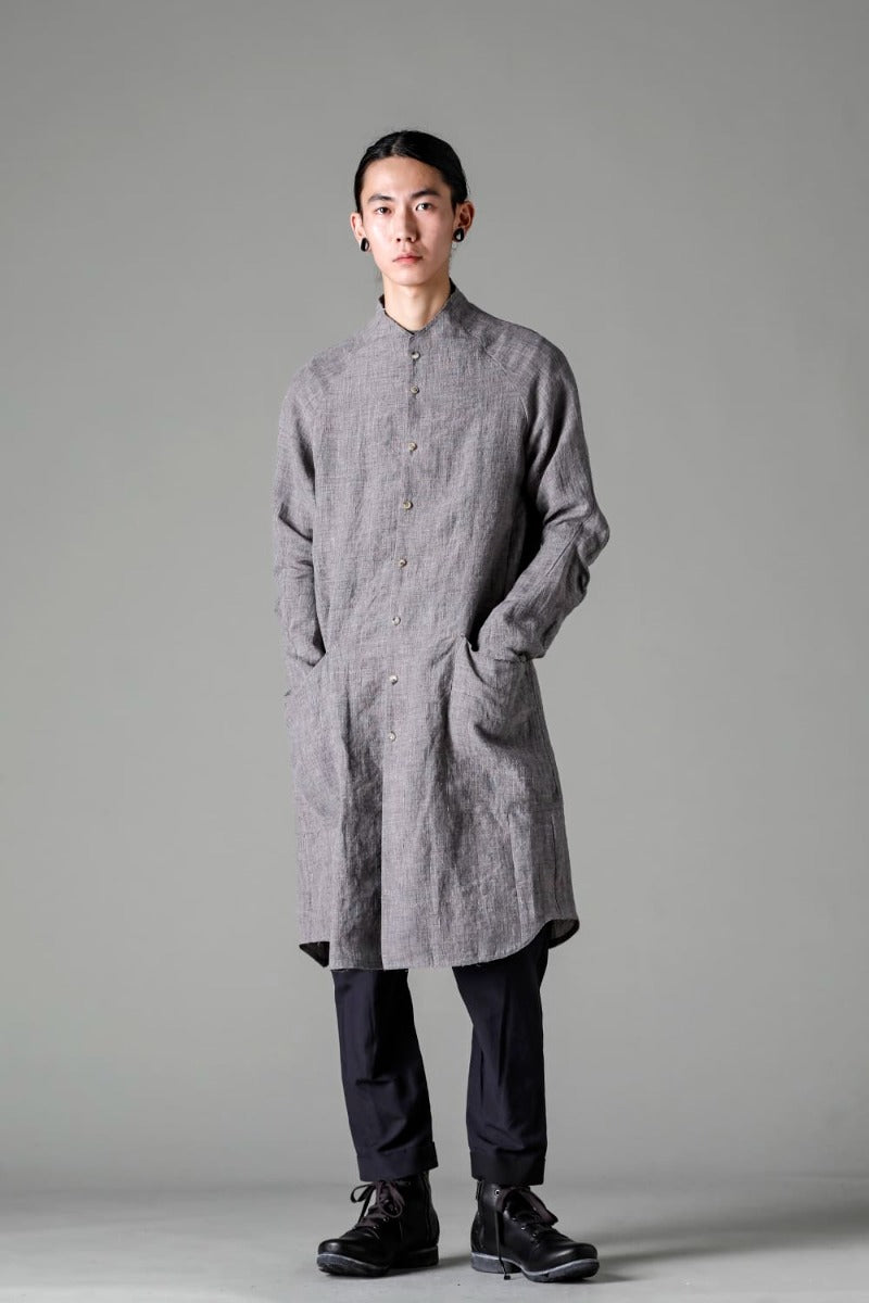 Long shirt  Ramie Vintage-Blue