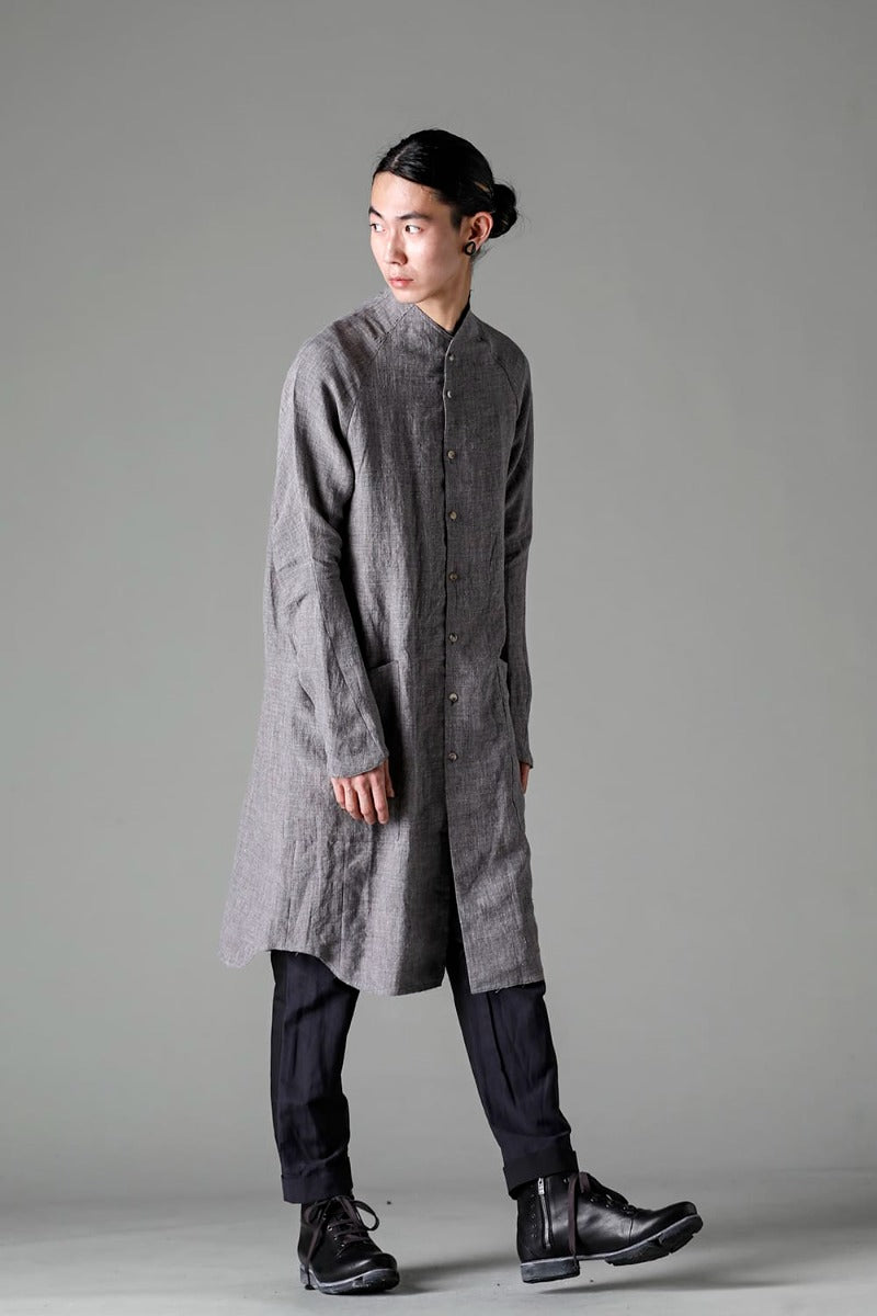 Long shirt  Ramie Vintage-Blue