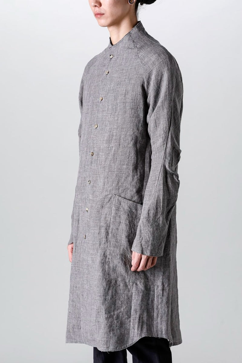 Long shirt  Ramie Vintage-Blue